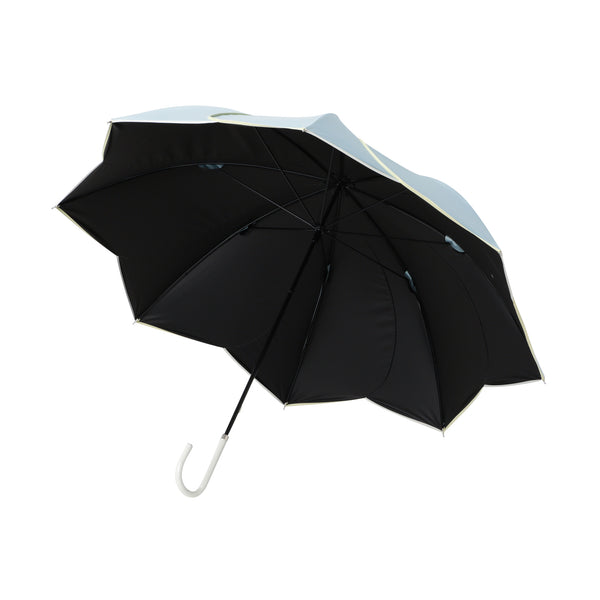 遮光 バイカラーパイピング 長傘 58cm グリーン（晴雨兼用）
