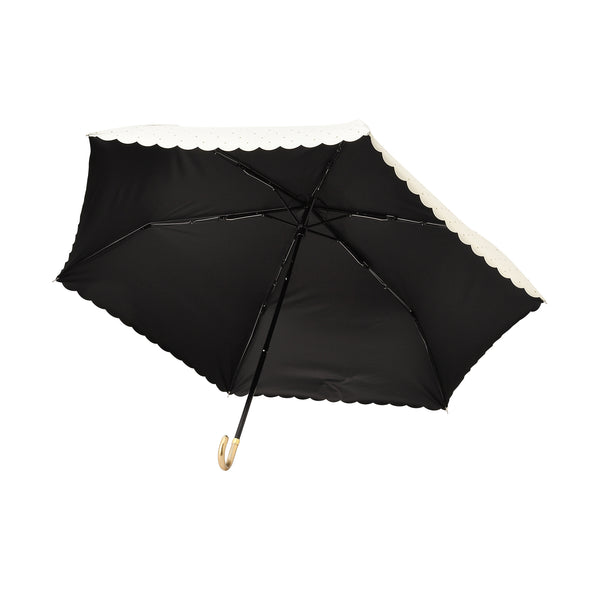 遮光 ドットグリッターヒートカット 折りたたみ傘 50cm ホワイト（晴雨兼用）