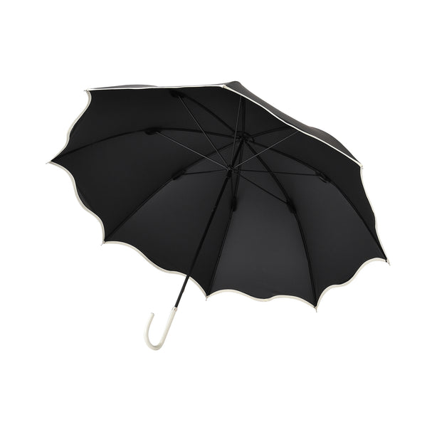 遮光 ウェーブパイピング 長傘 58cm ブラック（晴雨兼用）