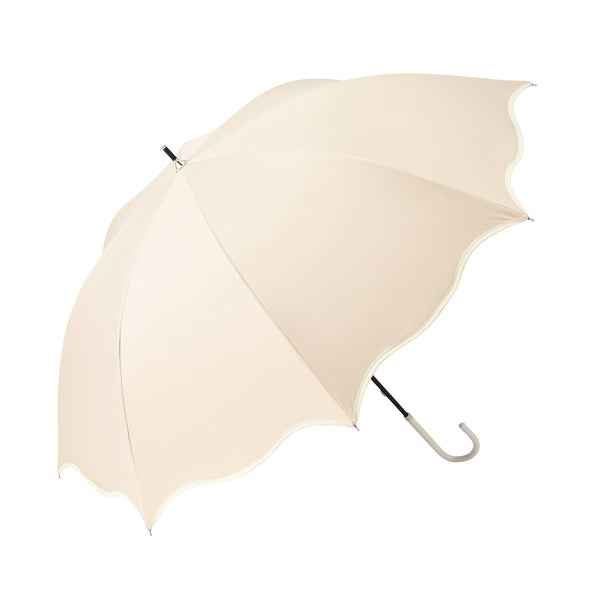 遮光 ウェーブパイピング 長傘 58cm ベージュ（晴雨兼用）