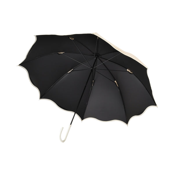 遮光 ウェーブパイピング 長傘 58cm ベージュ（晴雨兼用）