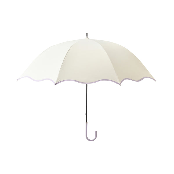 遮光 ウェーブパイピング 長傘 58cm ホワイト（晴雨兼用）