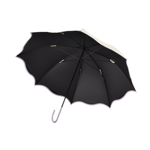 遮光 ウェーブパイピング 長傘 58cm ホワイト（晴雨兼用）