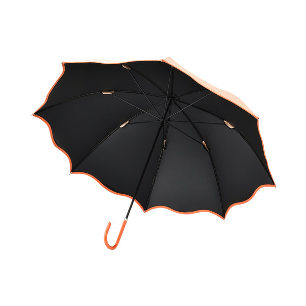 遮光 ウェーブパイピング 長傘 58cm オレンジ（晴雨兼用）