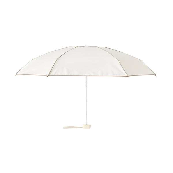 遮光 コンパクト パイピング 折りたたみ傘 47cm アイボリー（晴雨兼用）