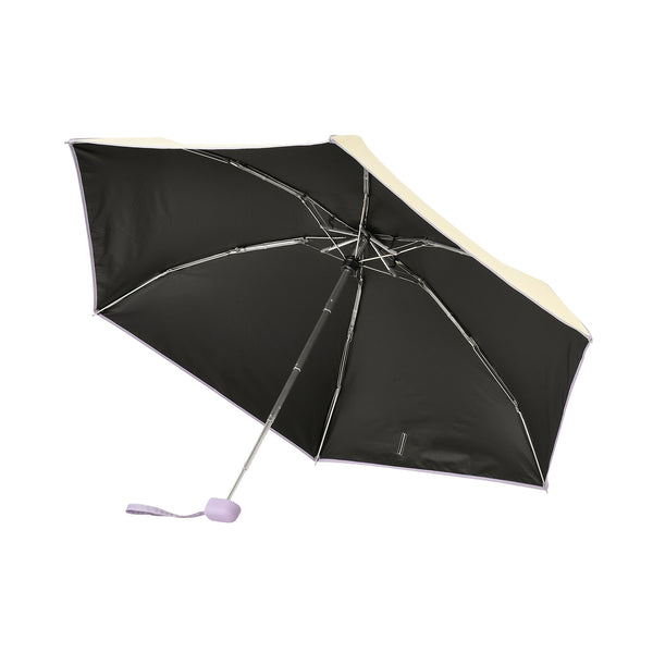 遮光 コンパクト パイピング 折りたたみ傘 47cm イエロー（晴雨兼用）