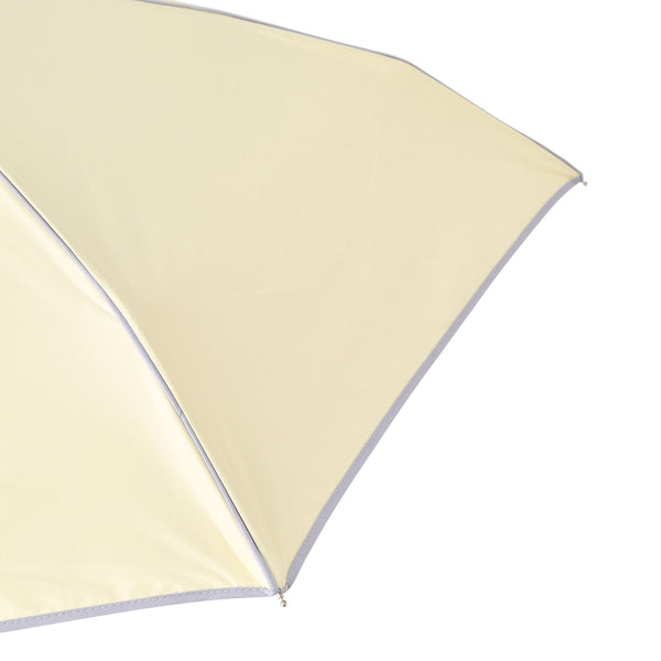 遮光 コンパクト パイピング 折りたたみ傘 47cm イエロー（晴雨兼用）