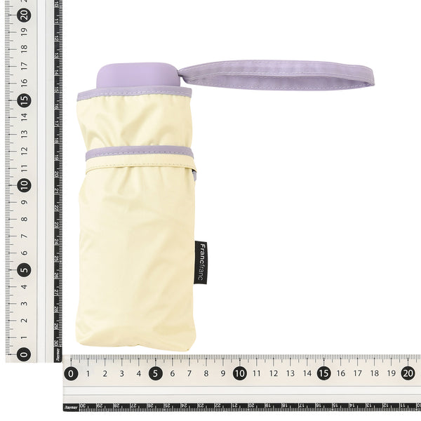 遮光 コンパクト パイピング 折りたたみ傘 47cm イエロー（晴雨兼用）