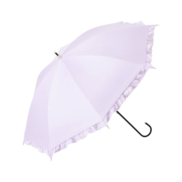 遮光 クラシックフリル 長傘 50cm ラベンダー（晴雨兼用）