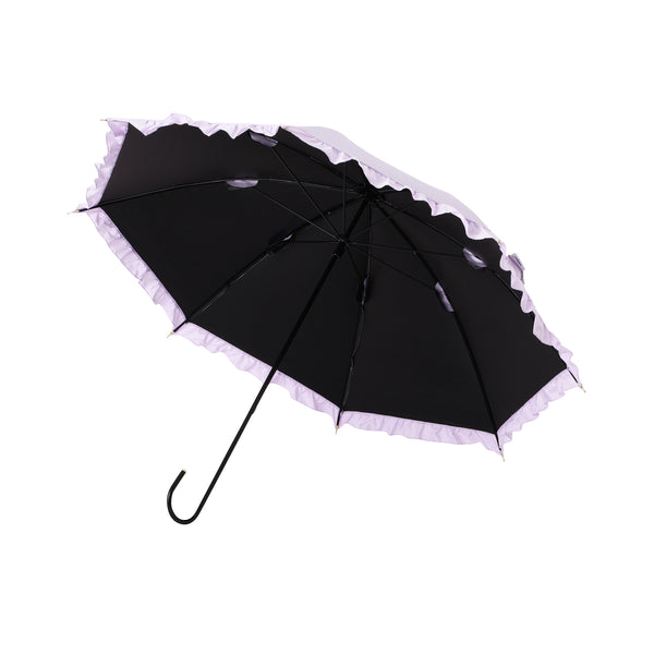 遮光 クラシックフリル 長傘 50cm ラベンダー（晴雨兼用）