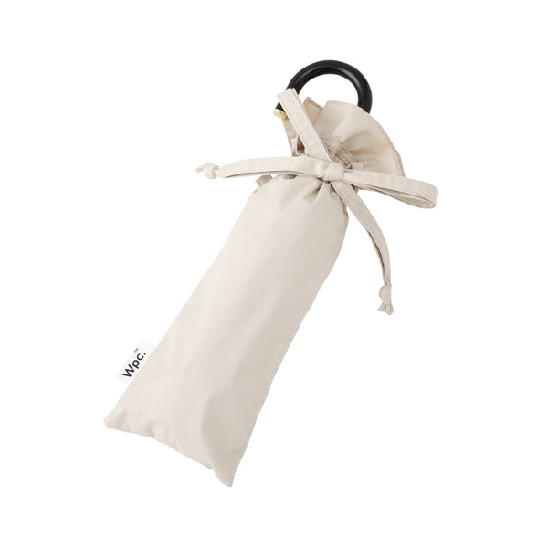 遮光 クラシックフリル 折りたたみ傘 50cm ベージュ（晴雨兼用）