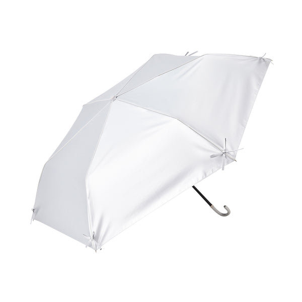 遮光 リボン 折りたたみ傘 50cm シルバー（晴雨兼用）