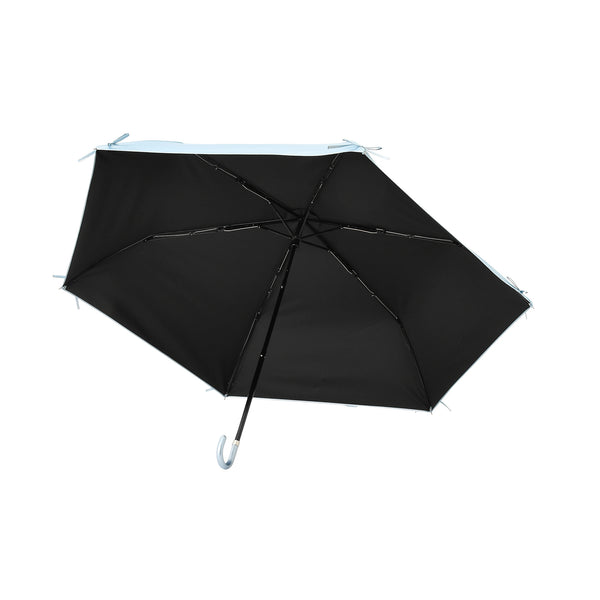 遮光 リボン 折りたたみ傘 50cm ライトブルー（晴雨兼用）