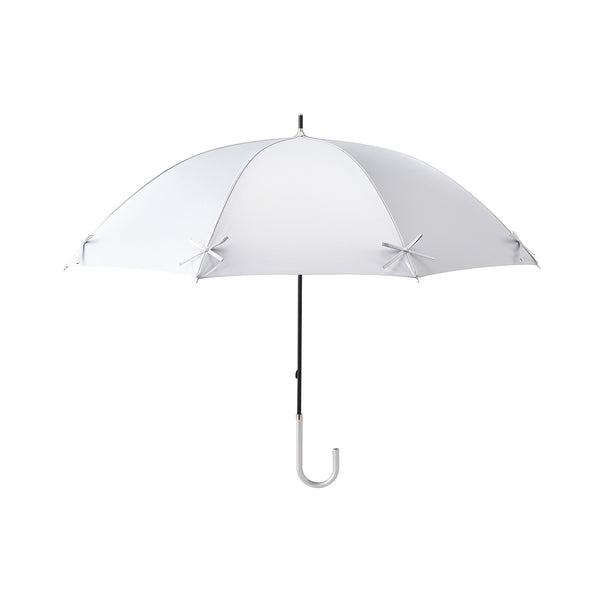 遮光 リボン 長傘 50cm シルバー（晴雨兼用）