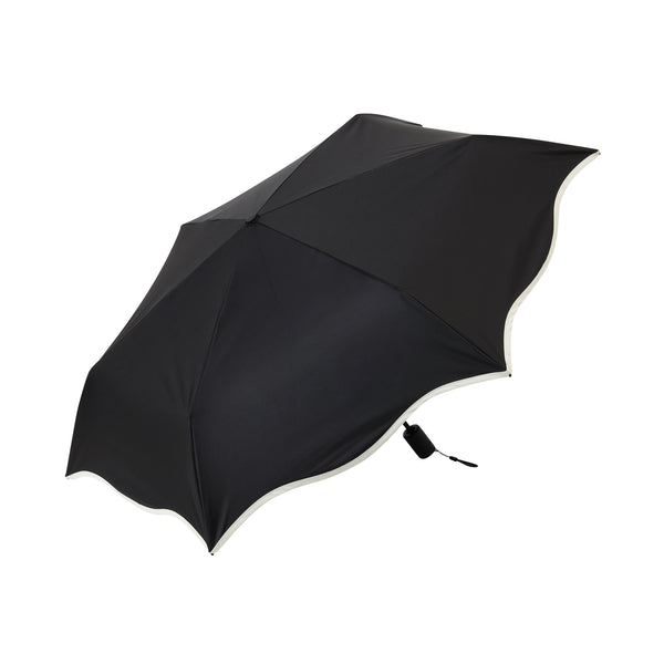 自動開閉 遮光 ウェーブパイピング 折りたたみ傘 50cm ブラック（晴雨兼用）