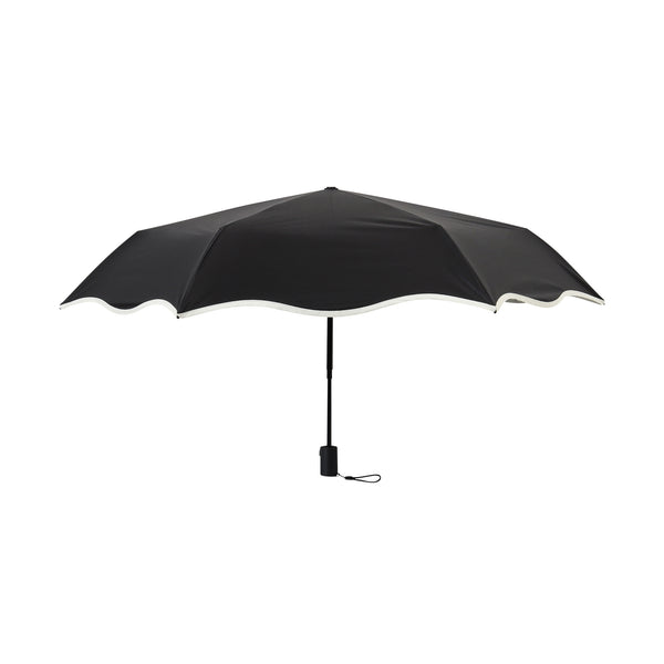 自動開閉 遮光 ウェーブパイピング 折りたたみ傘 50cm ブラック（晴雨兼用）
