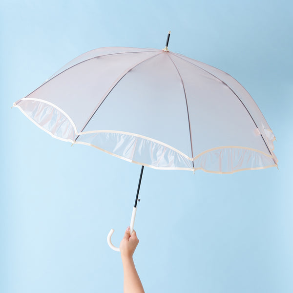 シアーフリルアンブレラ 長傘 61cm ピンク