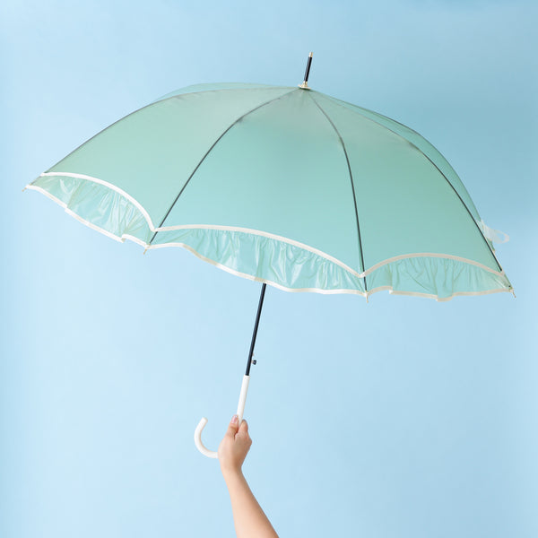 シアーフリルアンブレラ 長傘 61cm グリーン