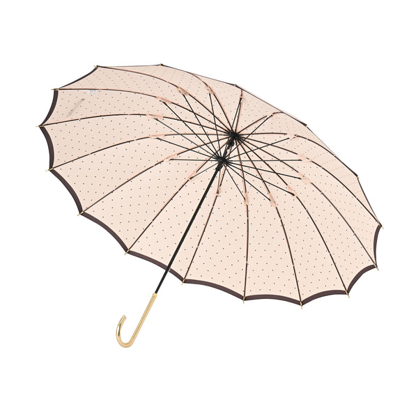 16本骨ピンドット 長傘 55cm ピンク