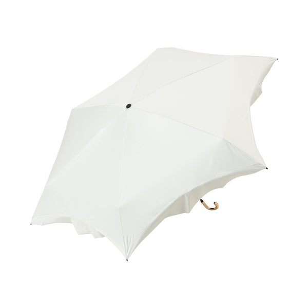 遮光コンパクトフリル 折りたたみ傘 50cm オフホワイト（晴雨兼用）