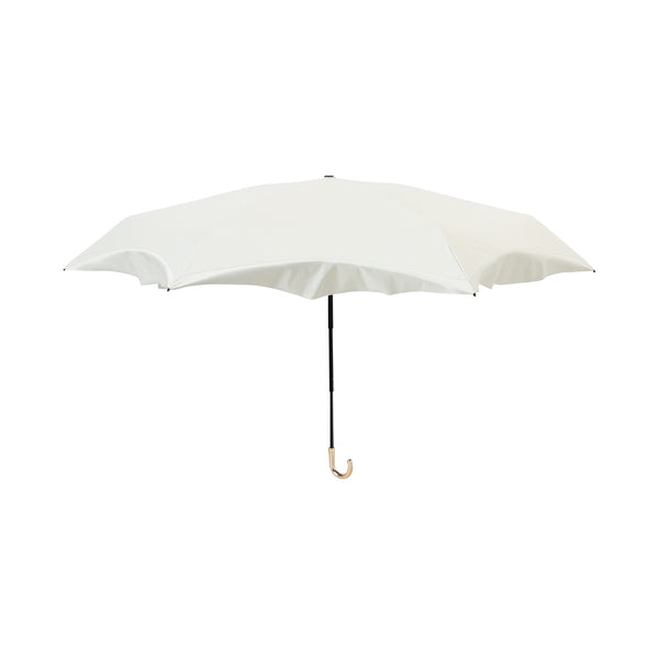 遮光コンパクトフリル 折りたたみ傘 50cm オフホワイト（晴雨兼用）