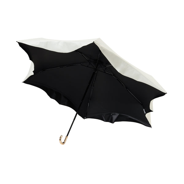 遮光コンパクトフリル 折りたたみ傘 50cm オフホワイト（晴雨兼用）