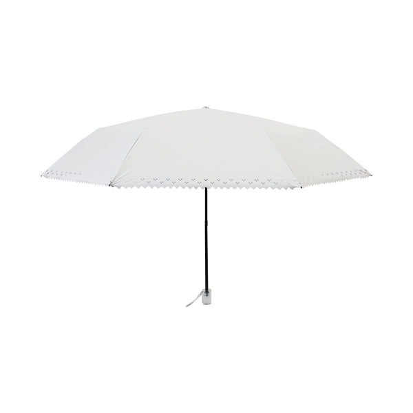 遮光HEAT DOWN ピクセルハート 折りたたみ傘 55cm アイボリー（晴雨兼用）