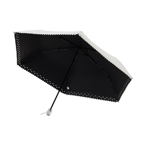 遮光HEAT DOWN ピクセルハート 折りたたみ傘 55cm アイボリー（晴雨兼用）