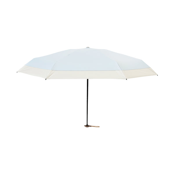 遮光 吸水ポーチ付き切継 折りたたみ傘 50cm ライトブルー（晴雨兼用）