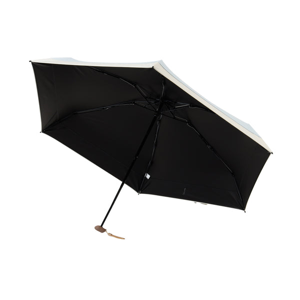遮光 吸水ポーチ付き切継 折りたたみ傘 50cm ライトブルー（晴雨兼用）