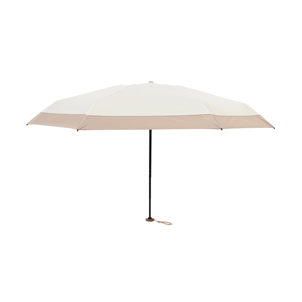 遮光 吸水ポーチ付き切継 折りたたみ傘 50cm アイボリー（晴雨兼用）