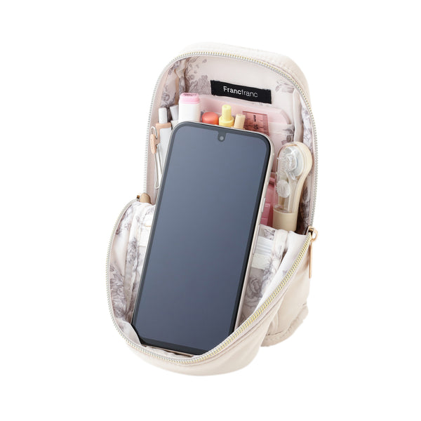 ギャザー ペン＆スマホスタンドポーチ ダークグレー