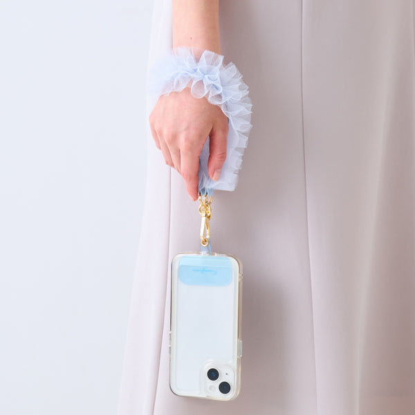 スマホハンドストラップ チュール ブルー