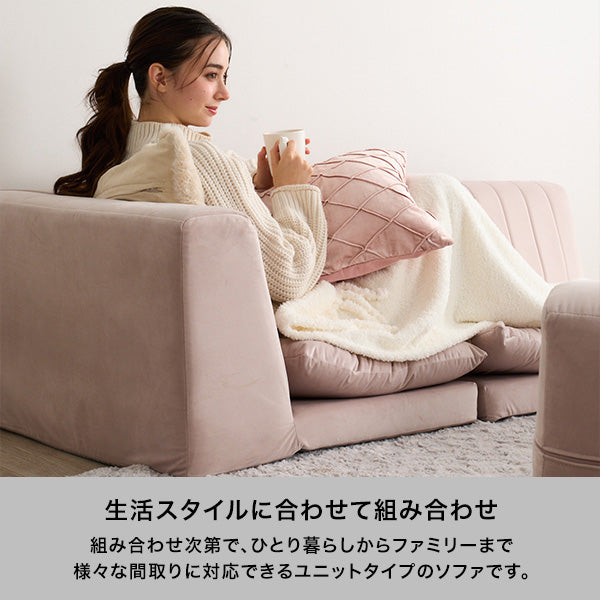 【EC限定】ファミーユ ローソファ プラス 2S ピンク（W1000）