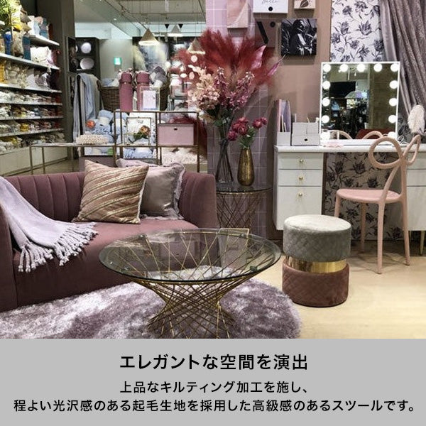 ジェム スツール グレーxグリーン