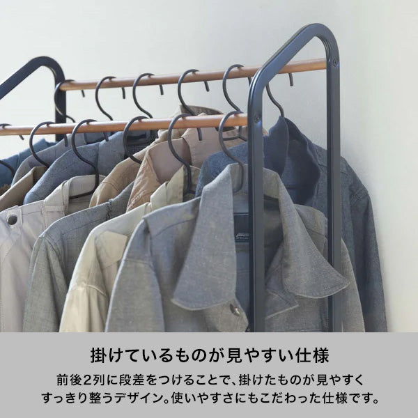 タワー ハンガーラック キャスター付き ブラック