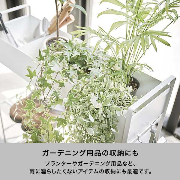 タワー キャスター付き玄関収納ラック ホワイト