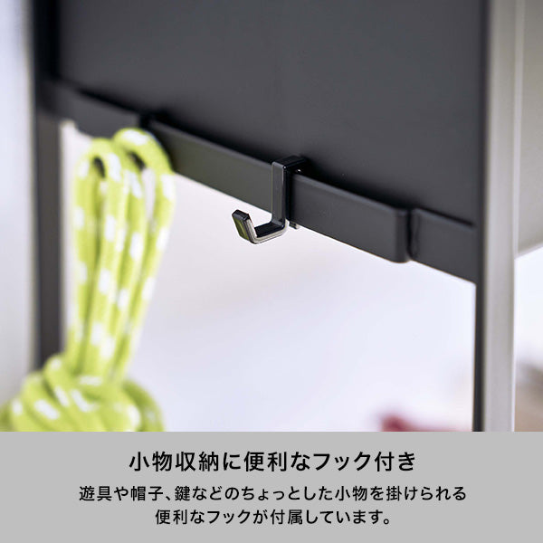 タワー キャスター付き玄関収納ラック ブラック