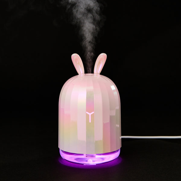 ミニ USB加湿器 ラビット オーロラ  ピンク