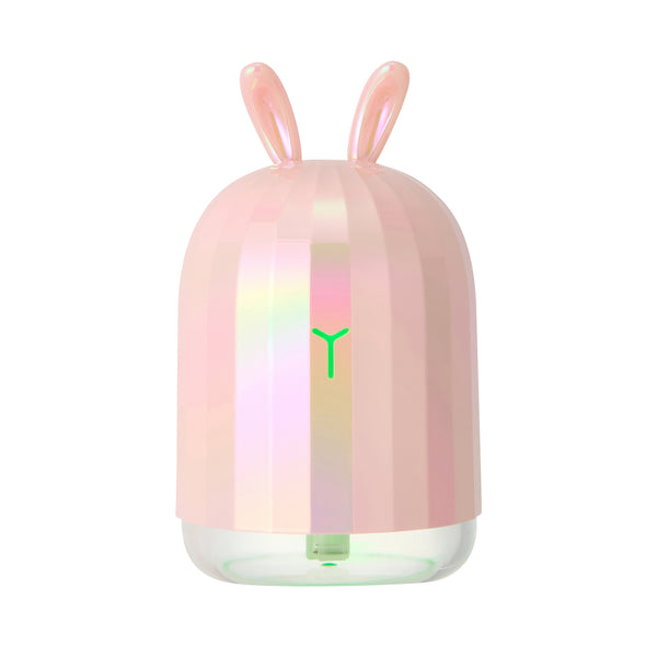 ミニ USB加湿器 ラビット オーロラ  ピンク