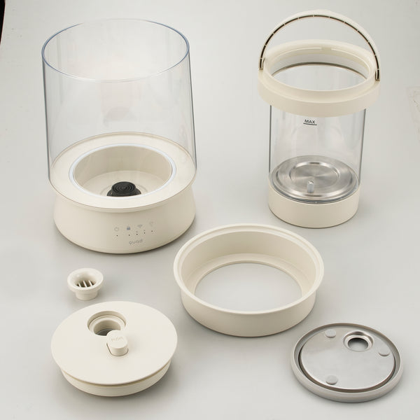 ハイパワーガラススチーム加湿器 GLASS アイボリー