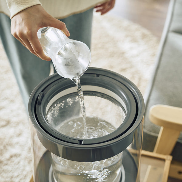 ハイパワーガラススチーム加湿器 GLASS グレー