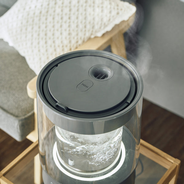 ハイパワーガラススチーム加湿器 GLASS グレー