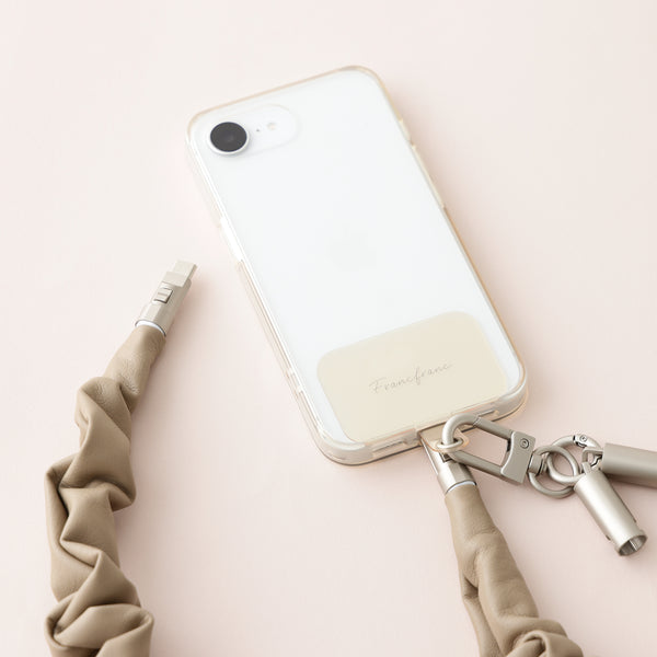 スマホストラップになるUSBケーブル ベージュ