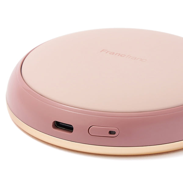 両手で使える充電式カイロ ピンク