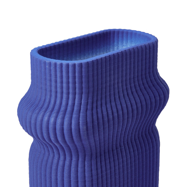 セラミック 3D フラワーベース M ブルー