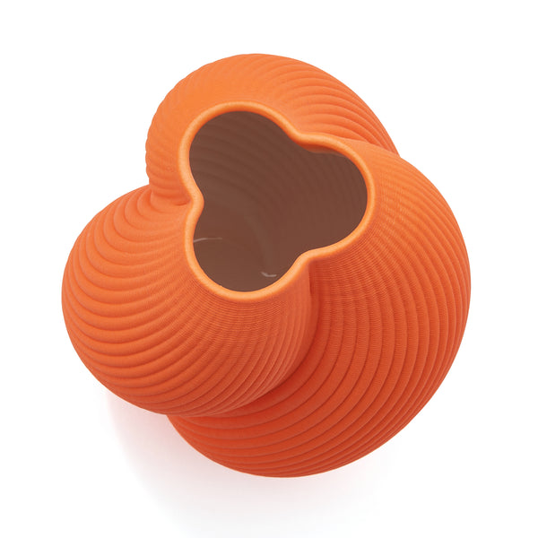 セラミック 3D フラワーベース M オレンジ