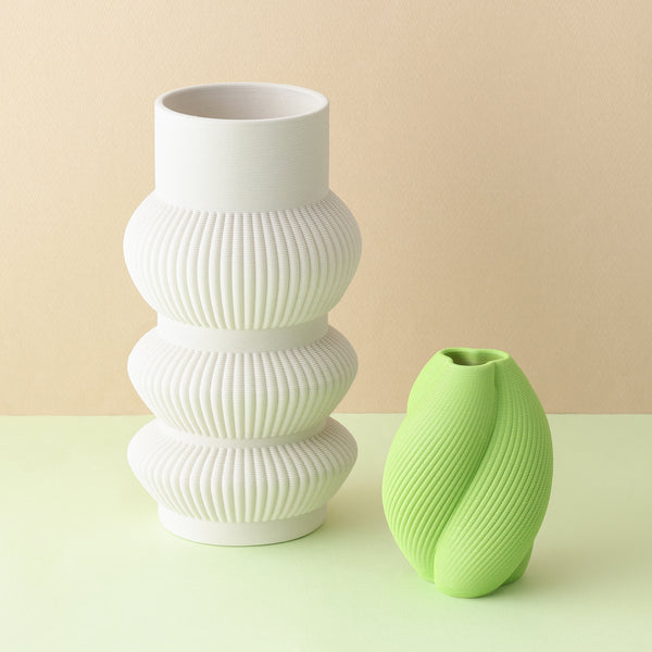 セラミック 3D フラワーベース S イエローグリーン