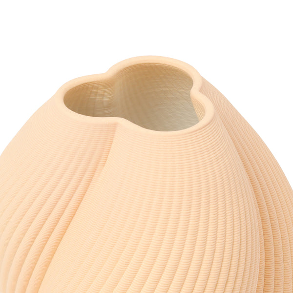 セラミック 3D フラワーベース M ライトベージュ