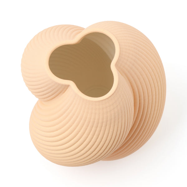 セラミック 3D フラワーベース M ライトベージュ